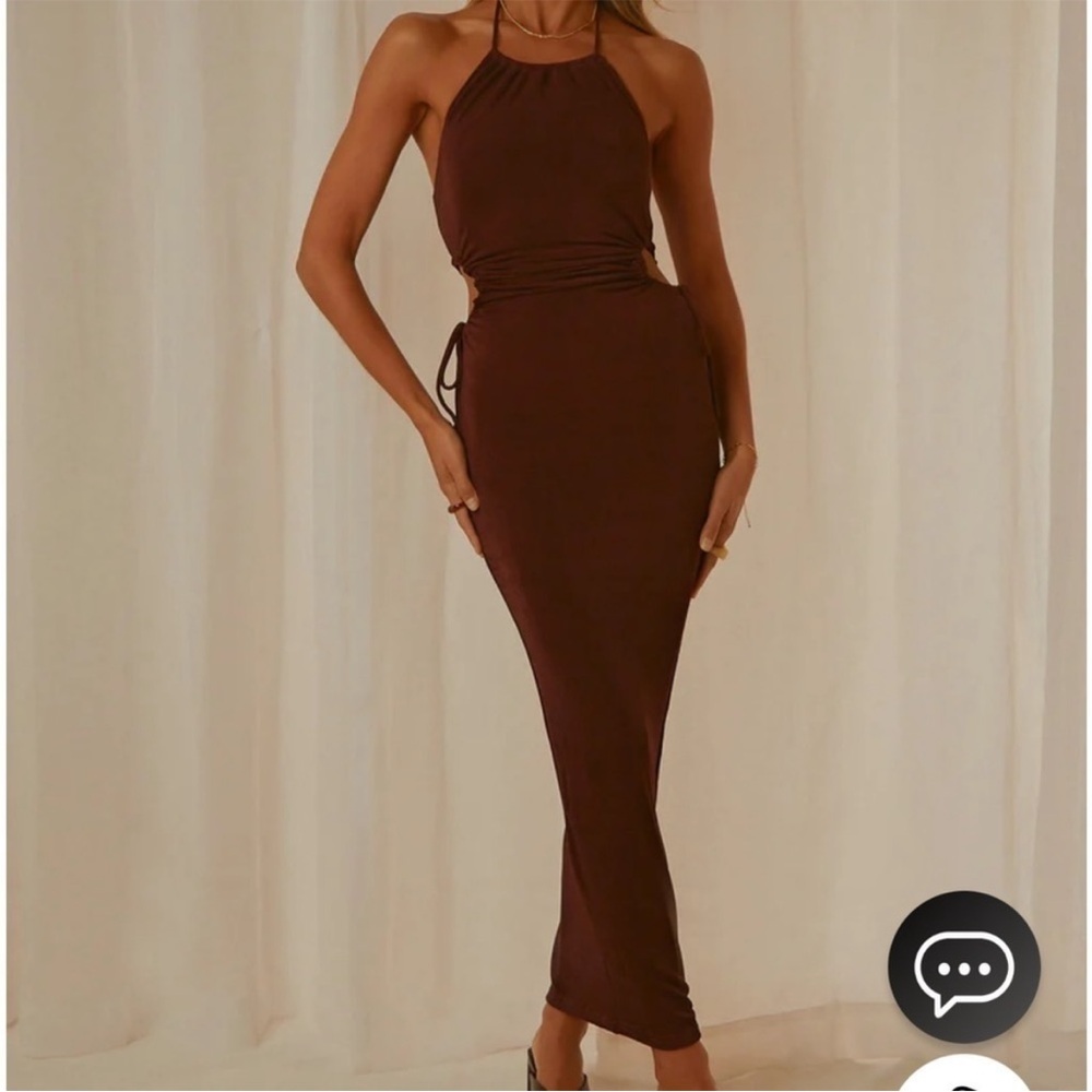 PEPPERMAYO Positano Nights Maxi Dress in Chocolate US 8 - Picture 2 of 10